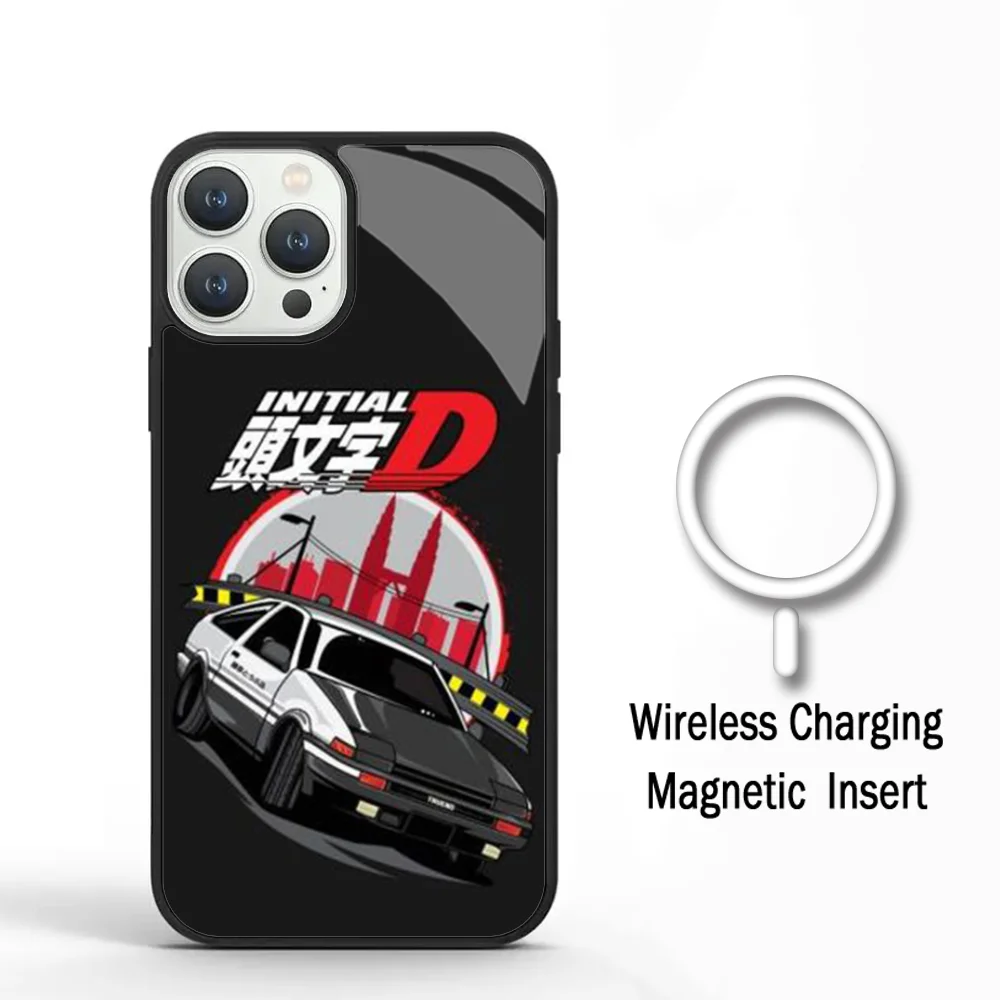 Initial D AE86 Tail Light Phone Case For IPhone 11 12 13 14 15 Plus Pro Max Mirror Acrylic Cover For Magsafe Wireless Charging