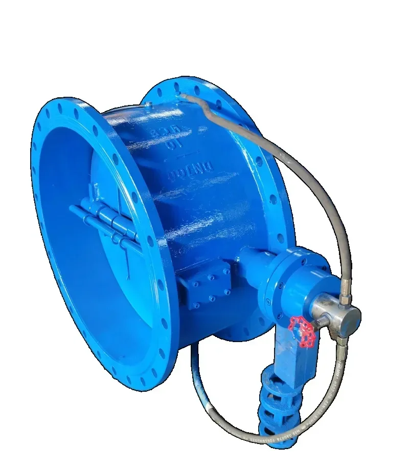 Large-size hydraulic control micro-resistance slow closing clout weight swash plate type butterfly check valve