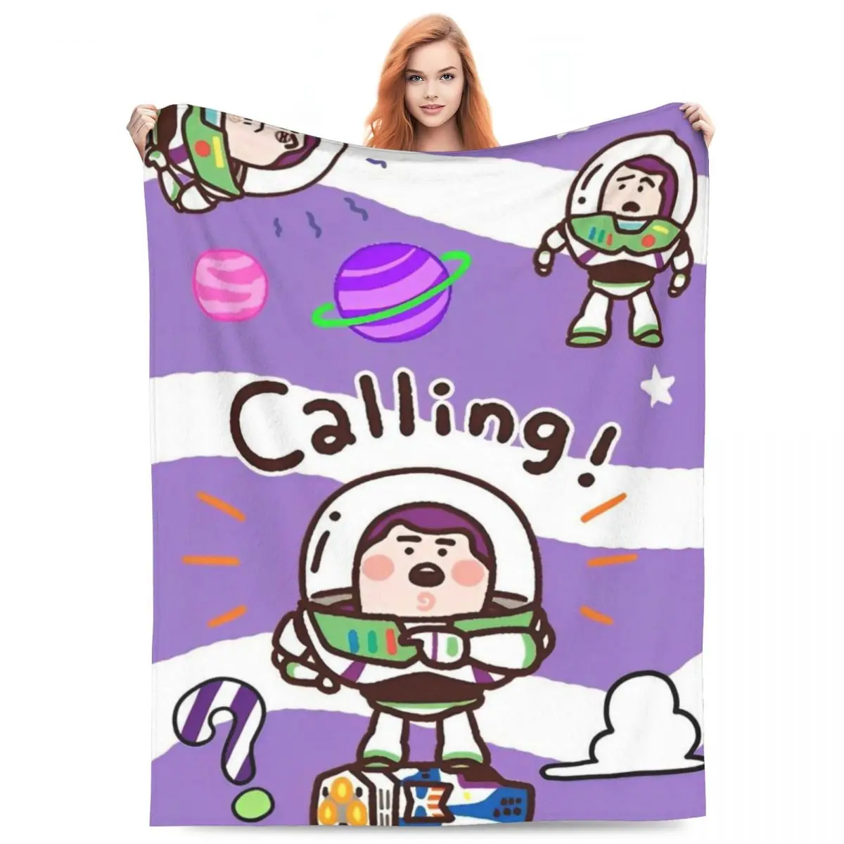 Buzz Lightyear Velvet Throw Blankets Toy Story Blankets for Bed Outdoor Ultra-Soft Plush Thin Quilt