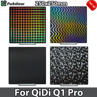 For QIDI Q1 Pro Build Plate 3D Printer Accessories Heat Bed Double Side PEO PET PEI Powder Coated Spring Steel Sheet 250x250mm