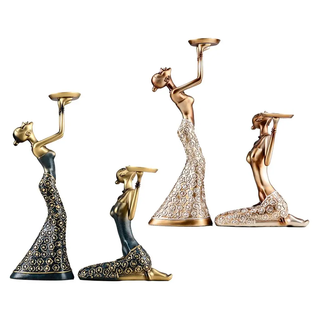 

Abstract Figurines Candle Holder Resin Candlestick Living Room Ornament Home Candelabra Wedding Centerpiece Decoration