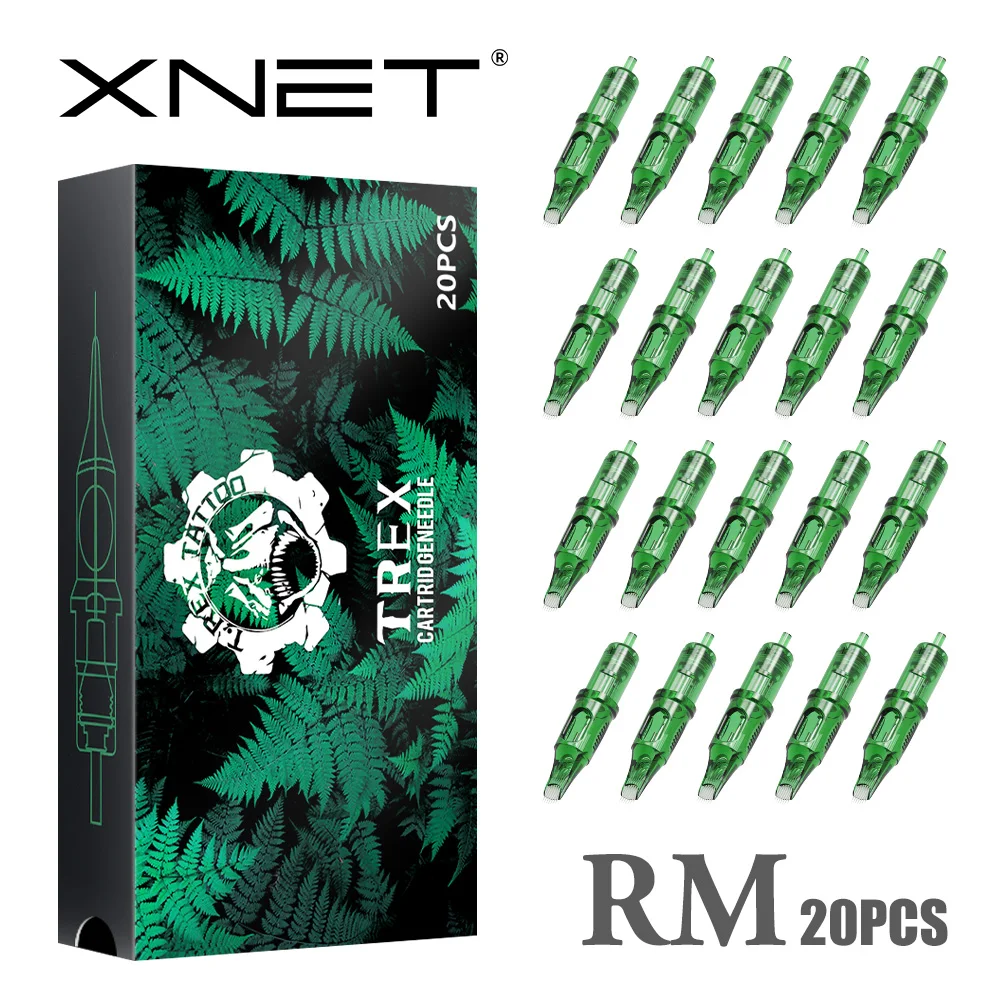 

XNET Trex 20pcs Cartridge Tattoo Needles Permanent Makeup 0.30mm/0.35mm RM Curved Magnum for Rotary Cartridge Tattoo Machine Pen