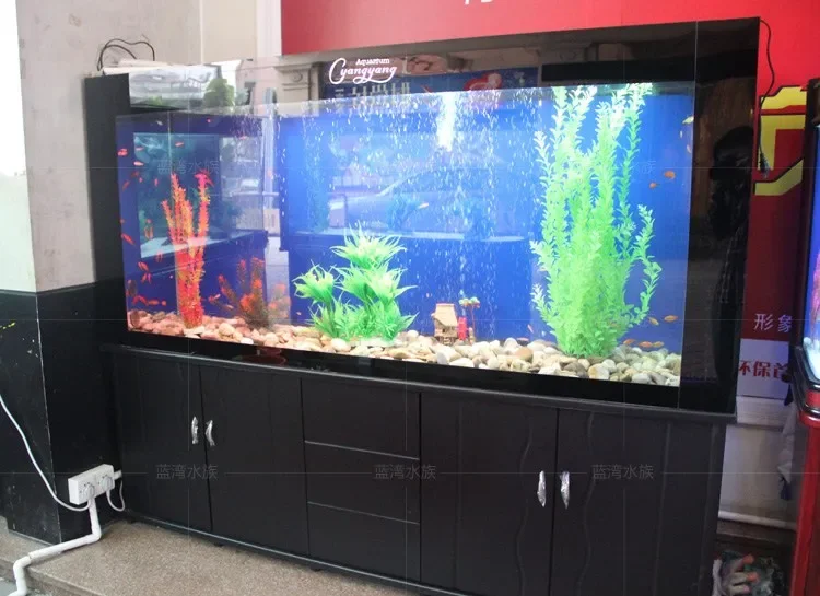 Office large and medium-sized ecological no-change rectangular glass goldfish tank aquarium customized