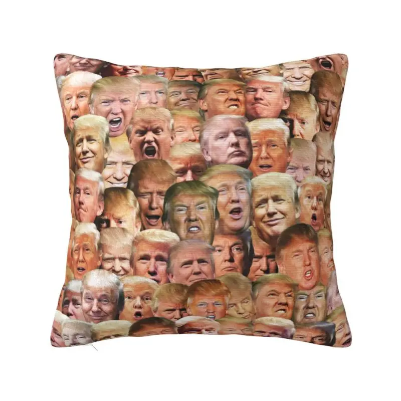 Trump Meme Collage Pillow Home Decor Luxury American Presidential Trump Cushion Decoration Salon Square Pillowcase