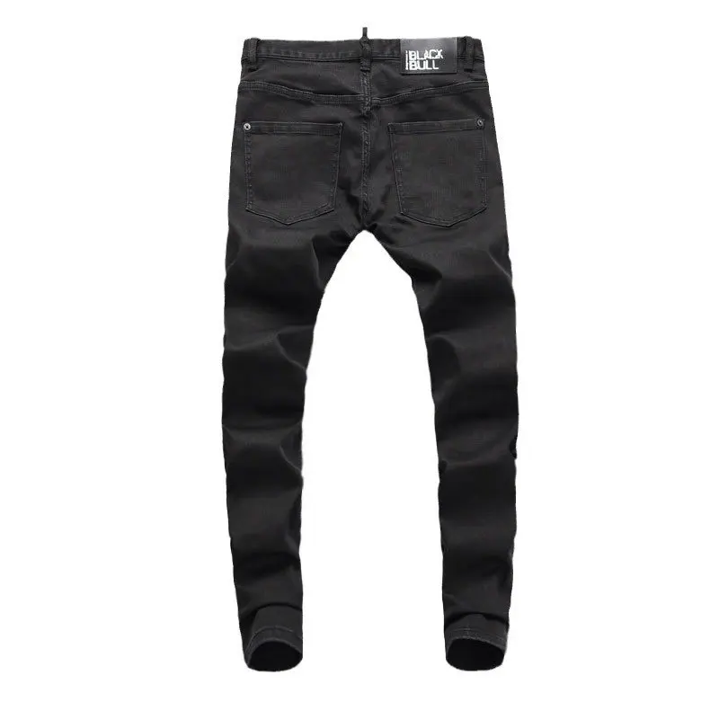 Streetwear Fashion Men Jeans Black Stretch Skinny Fit Elastic Vintage Jeans Men Casual Designer Hip Hop Brand Pencil Pants Homme