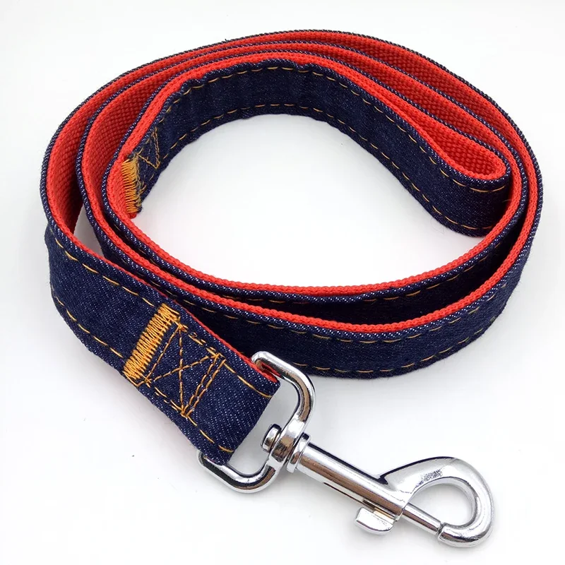 Dog Rope Leash Denim Dog Harness Rope Jean Leash Pet Lead Durable Pet Traction Rope Outdoor Belt Dog Walking Lead Leashes