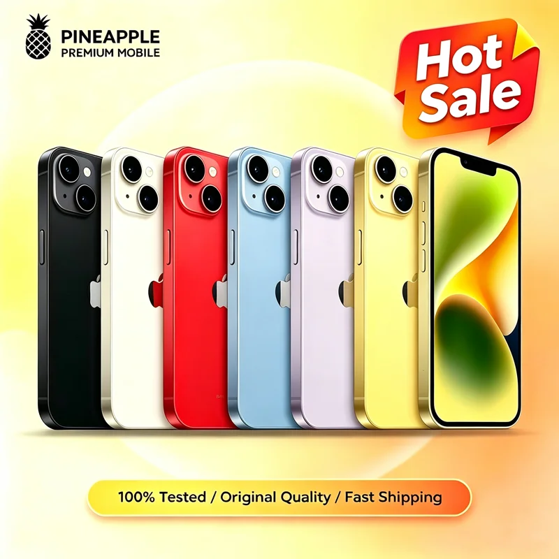 Refurbished 98% IPhone 14 4GB RAM 128GB 256GB ROM Unlocked US Version Dual ESIM 6.1" Genuine Super Retina OLED Face ID NFC A15