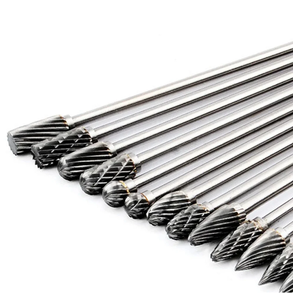 Rotary File for Precision Work Hard Alloy Material 3mm Shank Size Double Cut Design Enhances Material Removal Rate on Metal