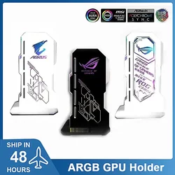 MOD GPU Support LED Lighting 5V 3PIN ARGB Vertical Video Card Bracket MOD VGA Holder AURA SYNC