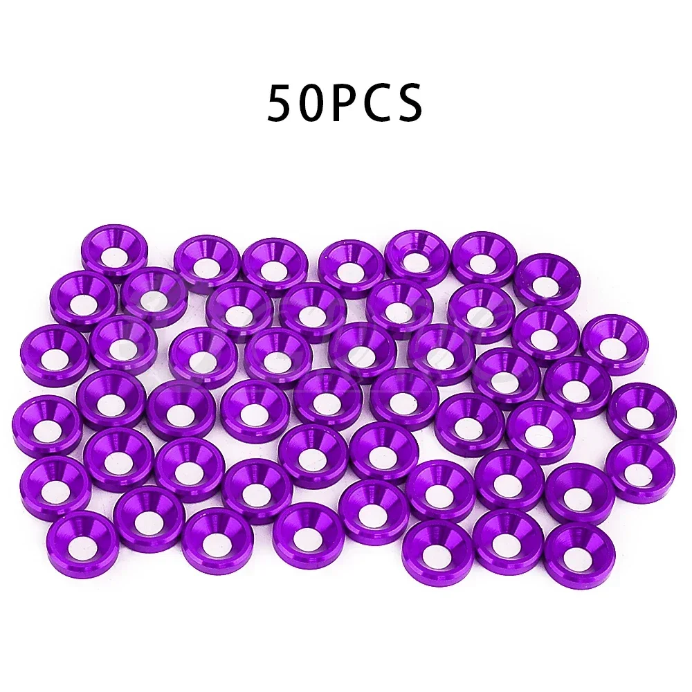 10/50PCS Aluminum Colored Countersunk Washers Fits M3 Screws for RC Crawler Chassis SCX10 TRX4 PRO Shafty MOA Comp Builds DIY
