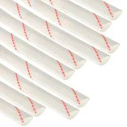 1-10Pc Yellow Wax Fiberglass Heat Shield Sleeve Adjustable PVC Silicone Fiberglass Sleeve High Temperature Insulating Wire Tube