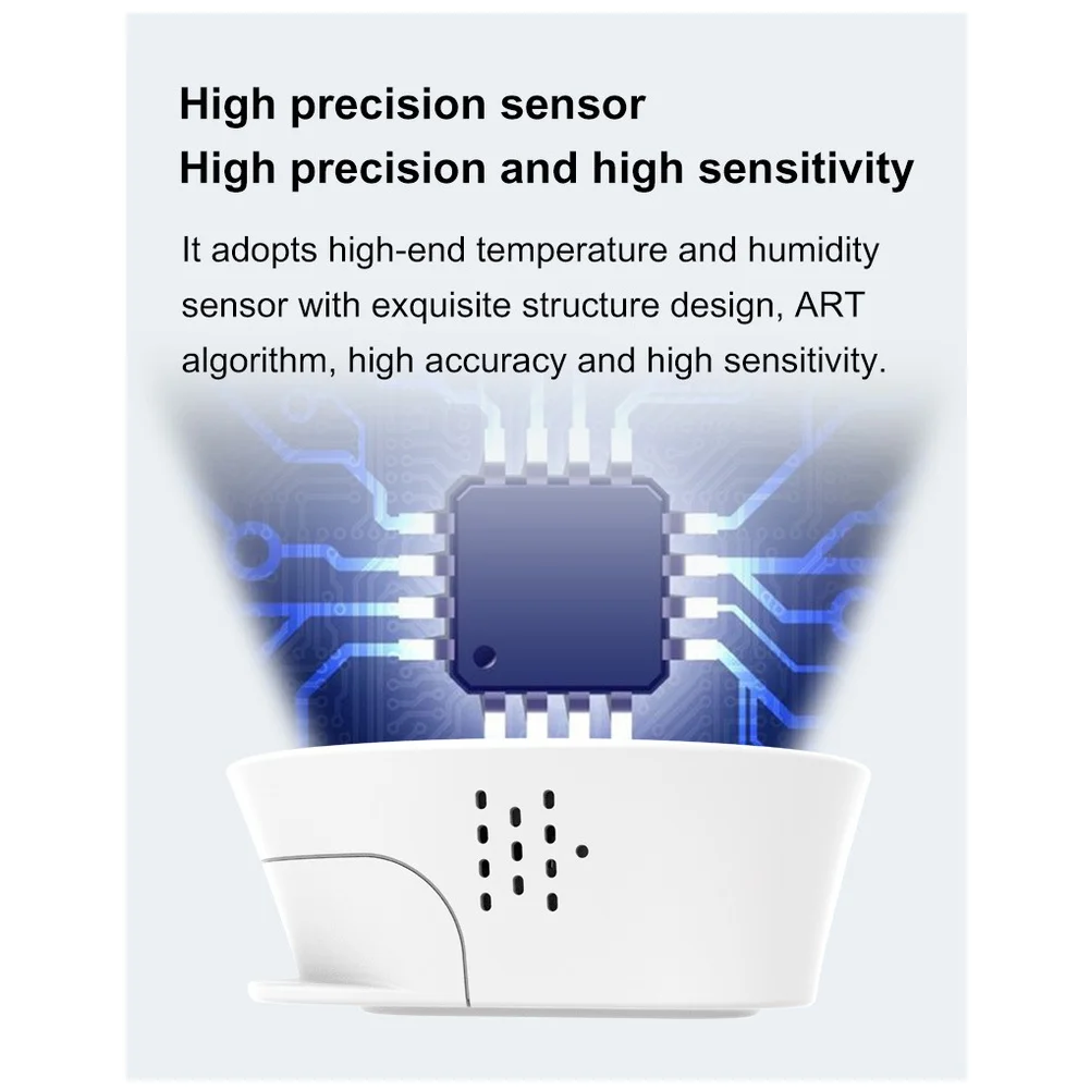 For Smart Humidity Temperature Sensor for Tuya For Smart for Alexa with Dual Connectivity Fast Response and Stable 2.4GHz Signal