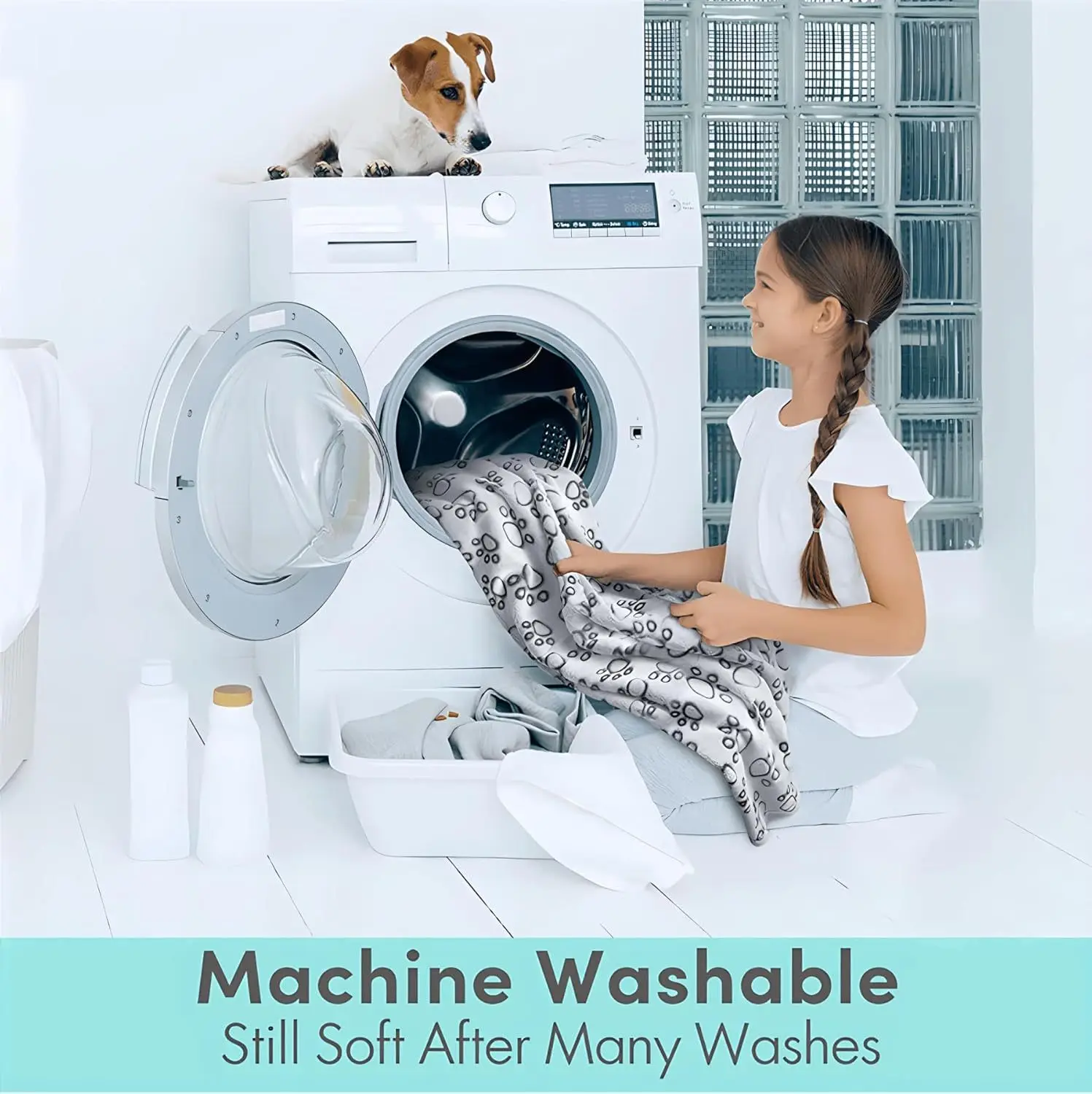 Coperte per animali domestici Coperta per animali in pile premium super morbida e soffice Coperta in flanella per cuccioli di cane Zampa di gatto Coperta per animali domestici grigia/rosa