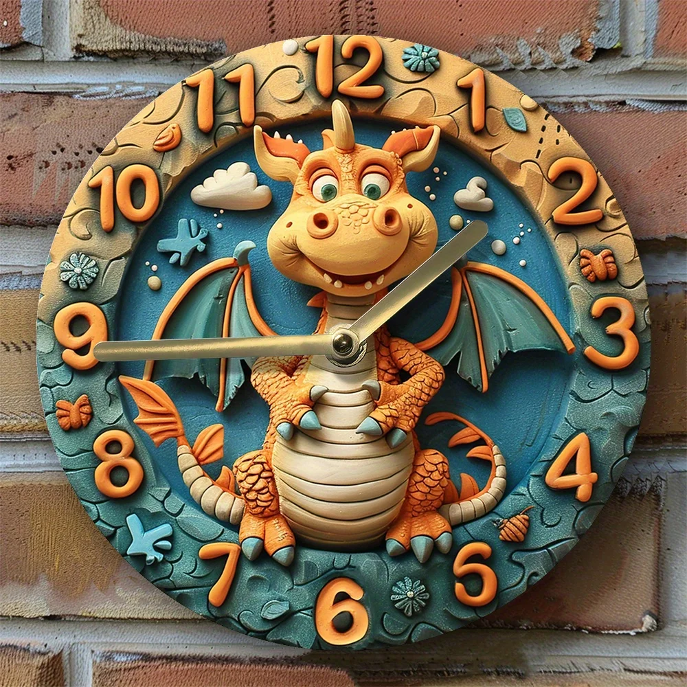 Silent Inferno Dragon Wall Clock , Perfect for Living Room & Easter Gifts Living Room Decoration  Wall Clock Modern Design