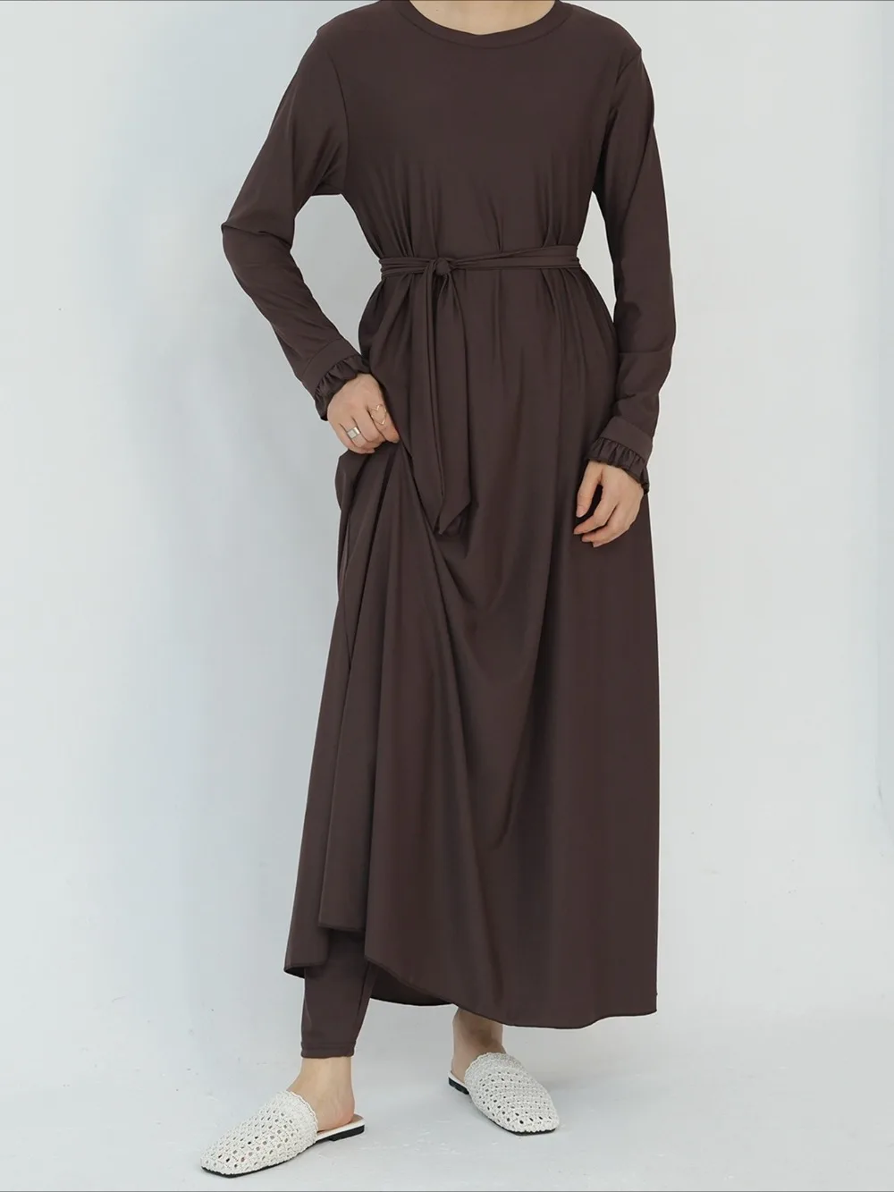 

Summer Muslim Women 2 Piece Swimwear Set Swimsuit Maxi Dress Pant Full Cover Up Islam Summer Abaya Dubai Modest Swimwear 2025
