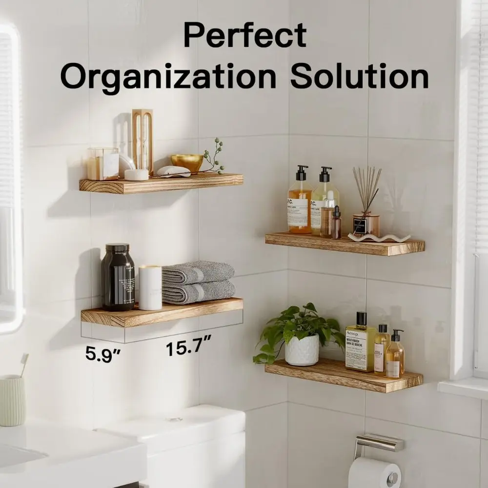 

Wall Mounted Floating Shelves Thickened Seamless Storage Shelf Home Organization Multi Functional Wall Shelves