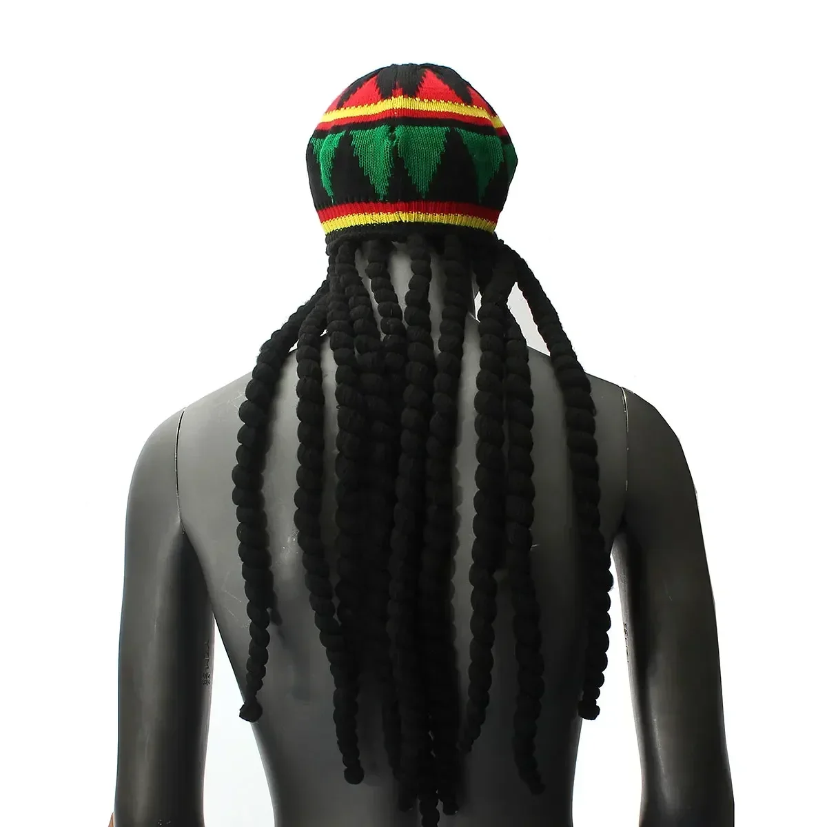 Hip Hop Cap Knitted Wig Braid Hat Male Jamaican Bob Marley Rasta Beanie Winter Gorra Hombre Dreadlocks Reggae Czapka Zimowa