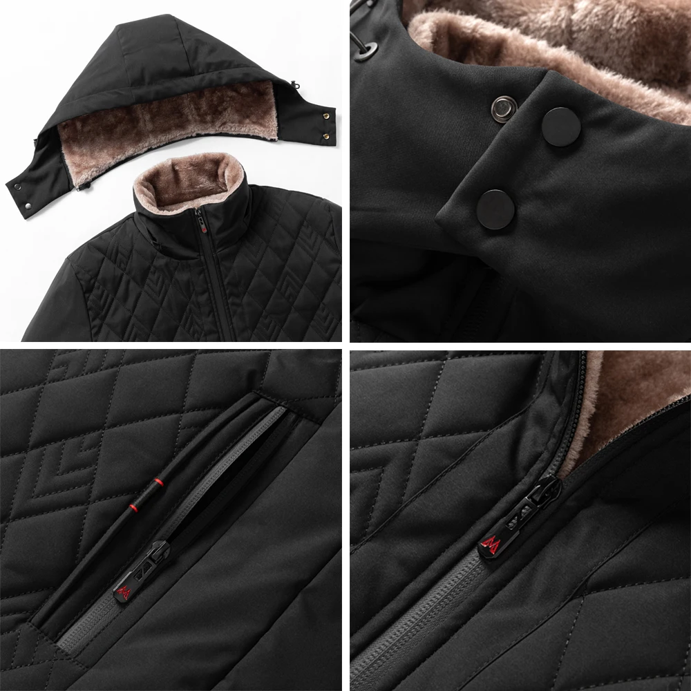 Masculino oversize com capuz blusão roupas jaqueta de inverno dos homens parkas casaco roupas casuais estofamento algodão espessado jaqueta de lã