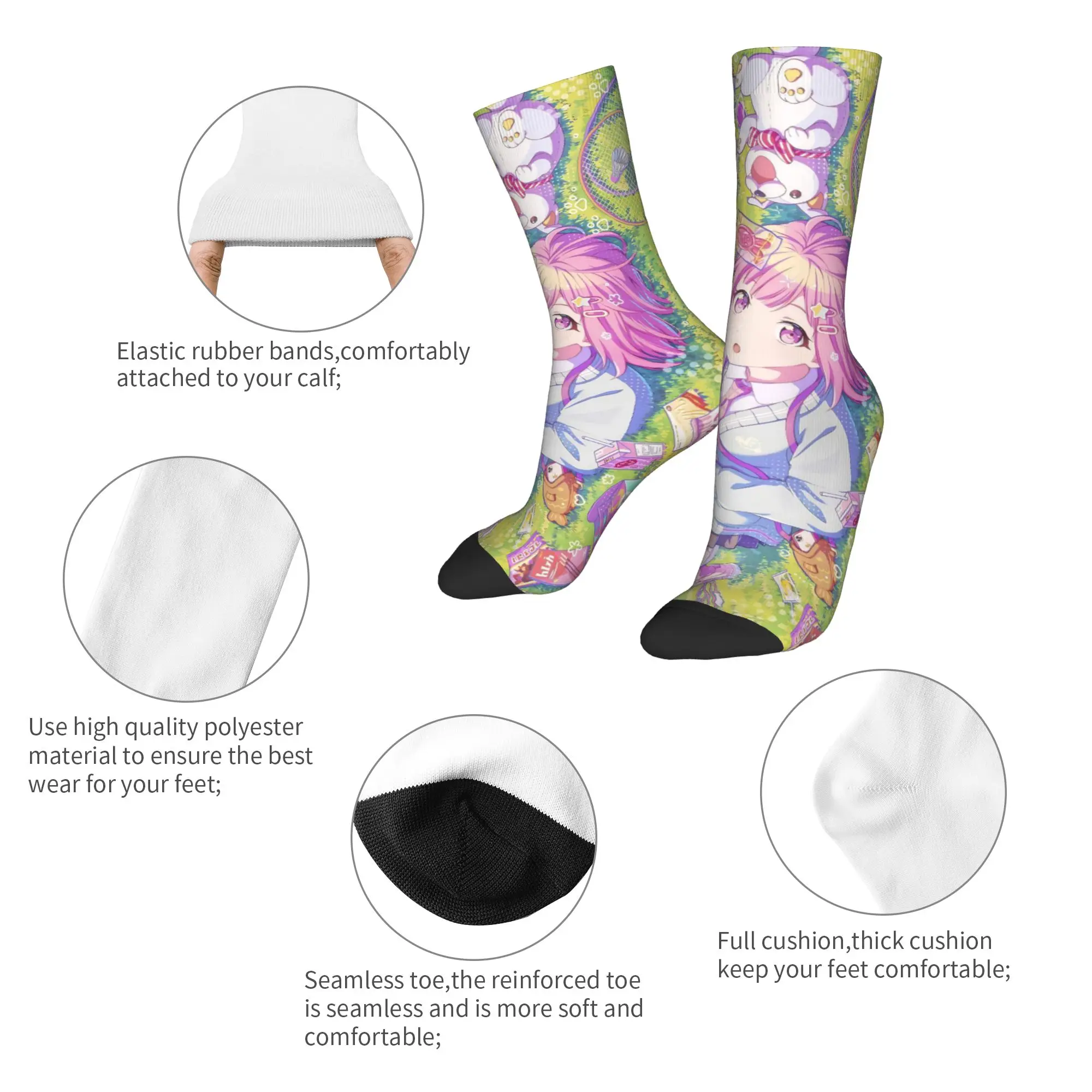 Happy Funny Men's Socks Casual Emu Otori Sock Polyester Singer Anime High Quality Women Socks Spring Summer Autumn Winter