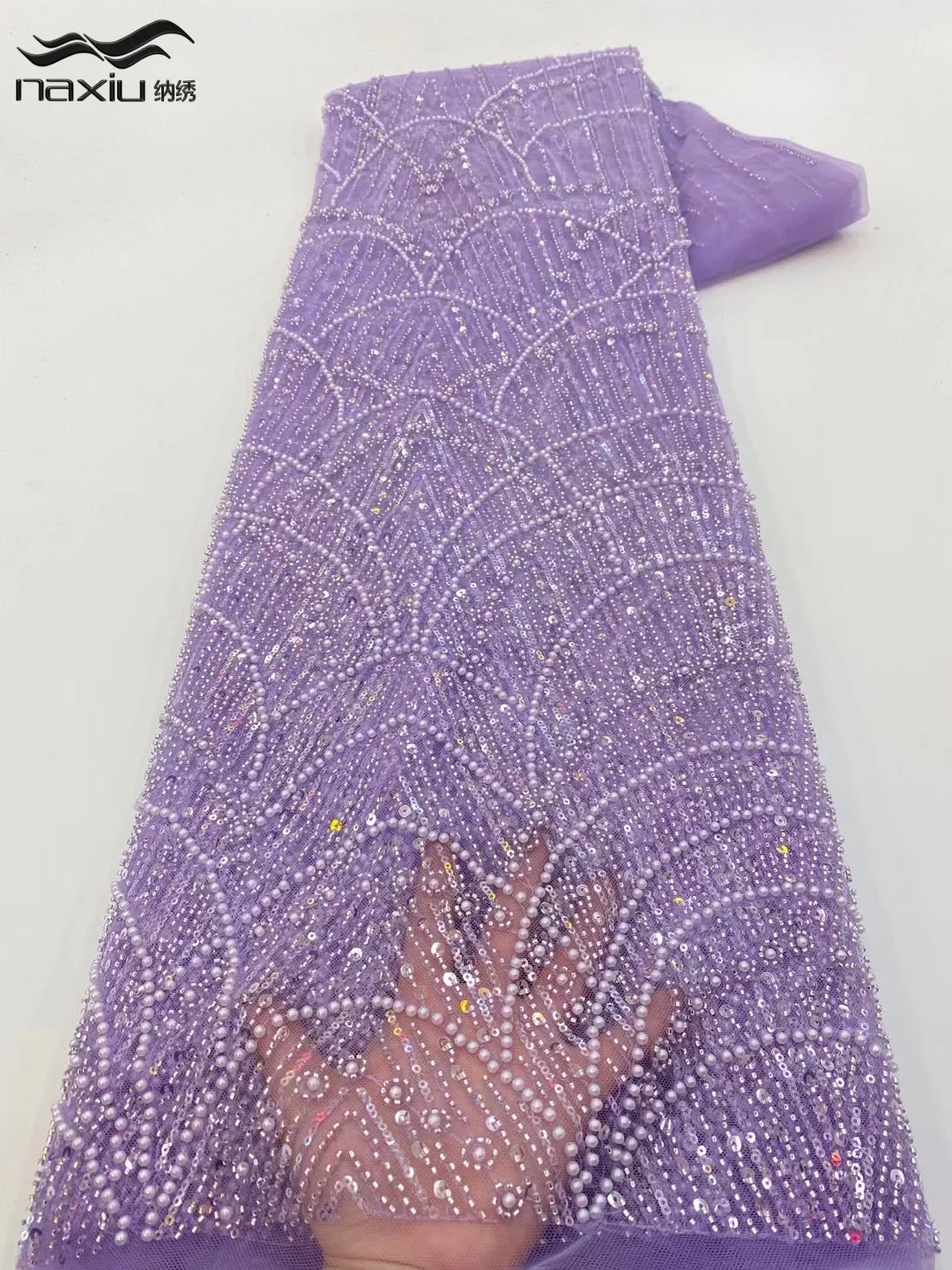 Madison African Sequins Beaded Groom Lace Fabric High Quality French Tulle Lace Fabric 2026 Embroidery Nigerian Lace Fabrics