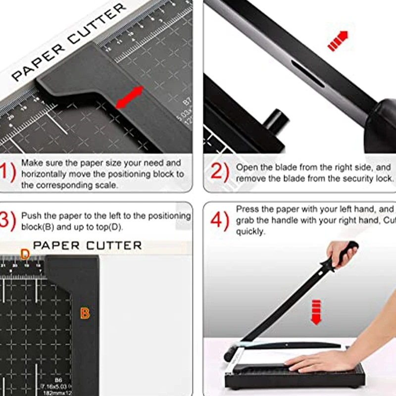 เครื่องทำลายเอกสารสำหรับโรงเรียนและสำนักงานมืออาชีพเครื่องตัดภาพตัด A4สีดำ