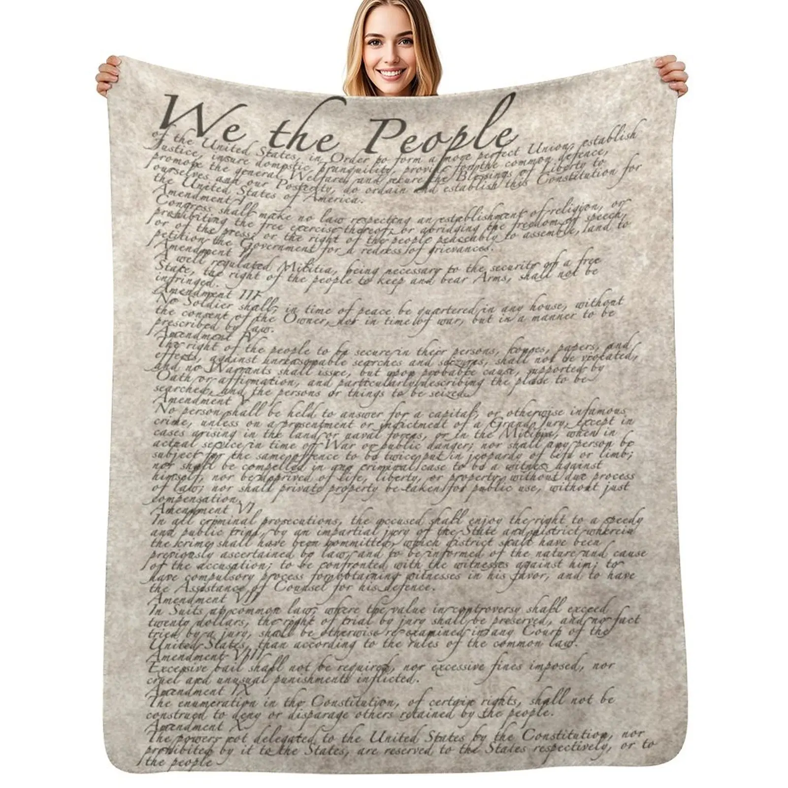 

US Constitution The Bill of Rights on parchment paper Throw Blanket Thins Beautifuls Luxury St Luxury Blankets