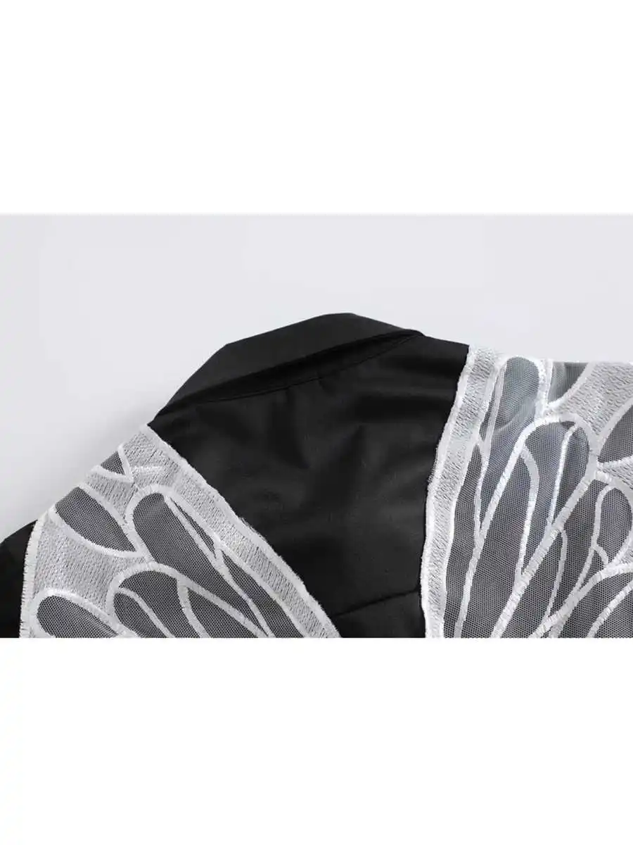 قمصان وبلوزات مطرزة على شكل فراشة للسيدات Y2k بأكمام طويلة Harajuku 2000s قميص نسائي عتيق بلوزات للسيدات