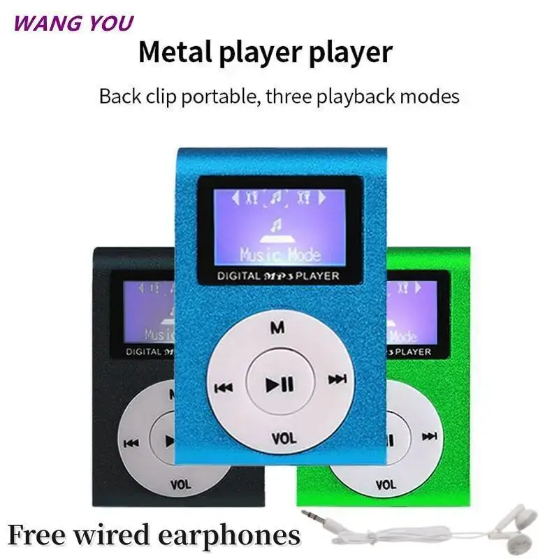 MP3 Music Player Mini Comes With Wired Earphones Portable Clip MP3 Student Walkman Support 32GB Micro SD TF Card LCD Screen