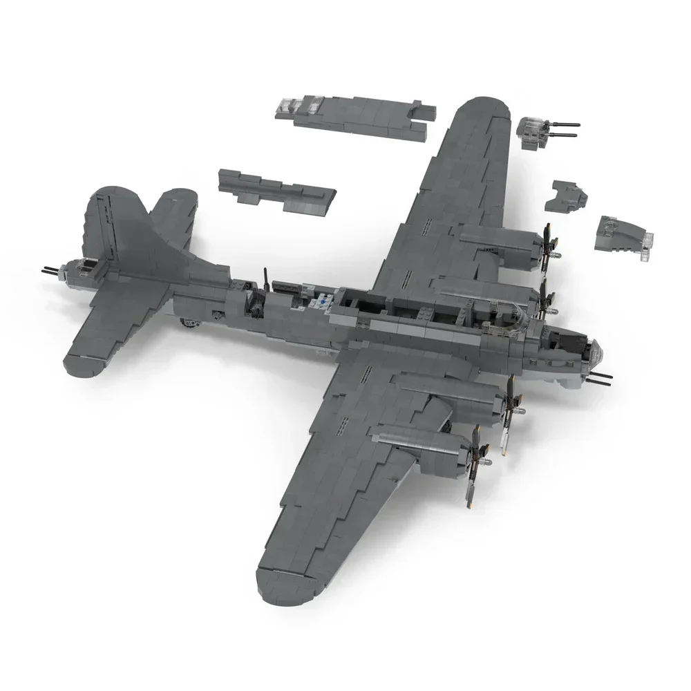 Serie spaziale Boeings B-17 Fortezza volante Building Blocks MOC Aviazione Aereo da trasporto Aerei Modello di assemblaggio Puzzle Giocattolo Regalo