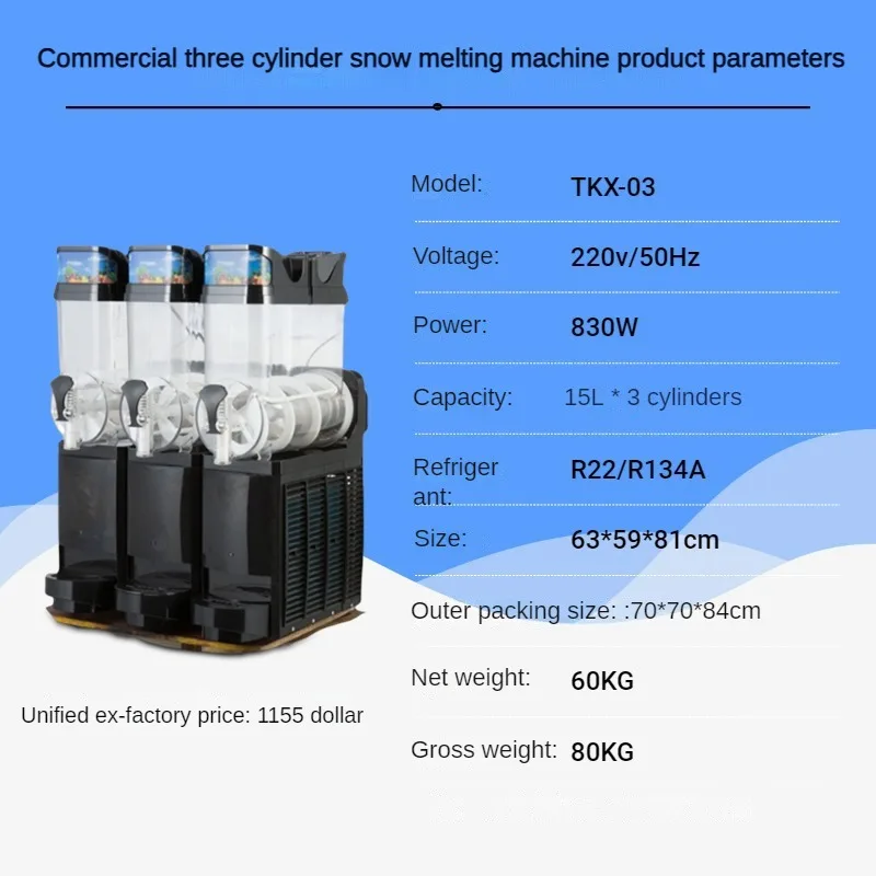 Automatic Commercial Single-cylinder Double-cylinder Triple-cylinder Large-capacity Smoothie Slush Machine