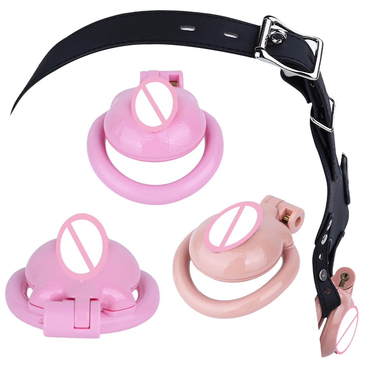 LICKER ABS Chastity Cages With Realistic Labia Urethral Orifice 4 Sizes Penis Rings Cock Bondage BDSM Men Femboy Sissies 18+