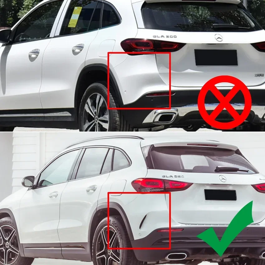 Rear Side Air Vent Canard Cover Bumper Diffuser Splitter Body Kits For Mercedes Benz GLA H247 GLA200 GLA260 GLA45 AMG 2020-2023