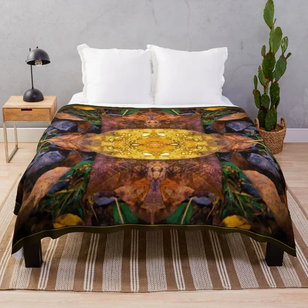 

Native Leaf Rain Collage, Nature Abstract Throw Blanket Long Lasting Soft Plush Blanket for Daily Use