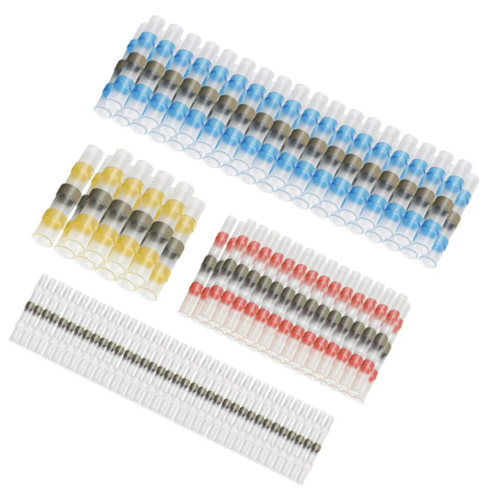 50PCS Solder Seal Wire Connector For Heat Shrink Solder Butt Insulated Connector Kit Secure Seal For Marine Automotive Outdoor