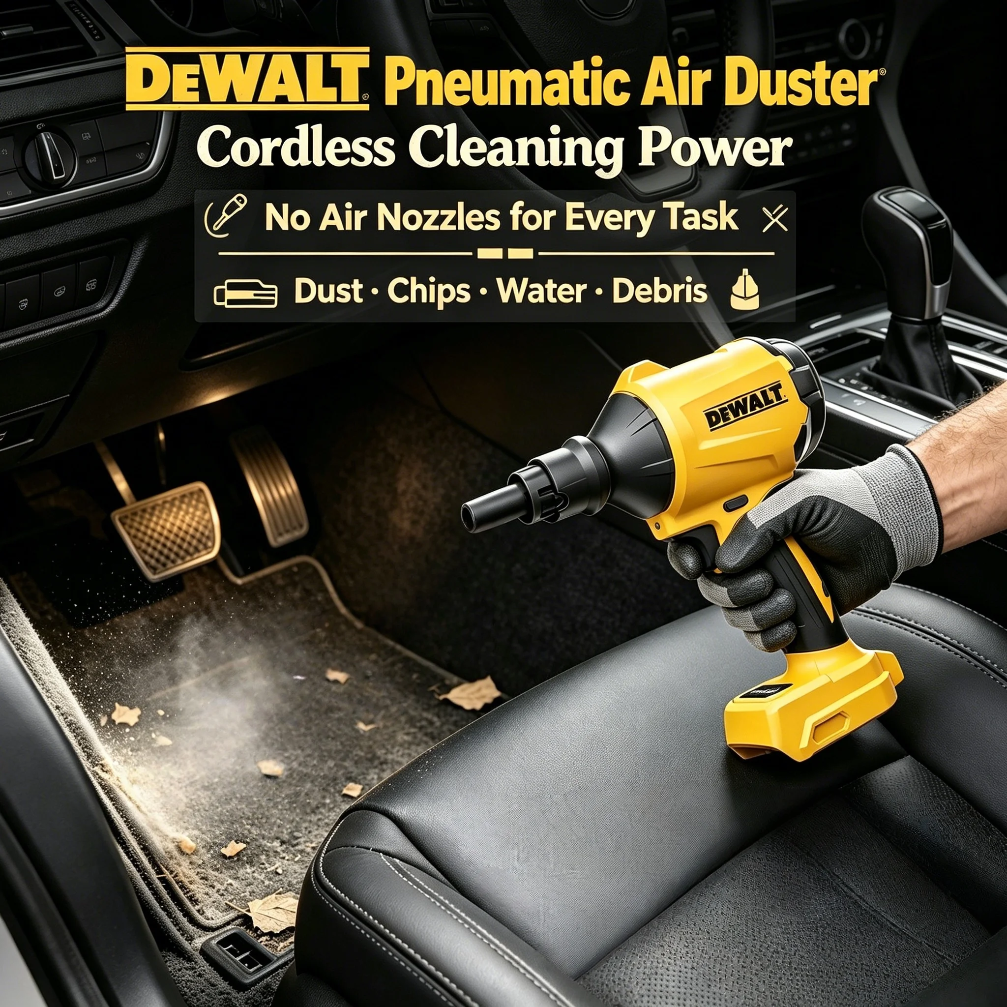 DEWALT Brushless 20V Cordless Air Blower, Multifunction Inflator & Dust Removal Gun with Nozzle