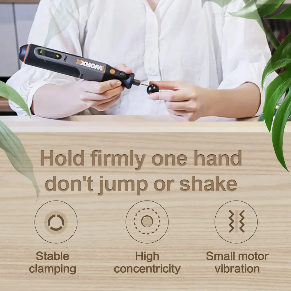 Worx WX106 Rotary Tool 8V Cordless Mini Drill Engraving Grinding Polishing Machine USB Charger Variable Speed Power Tools Set