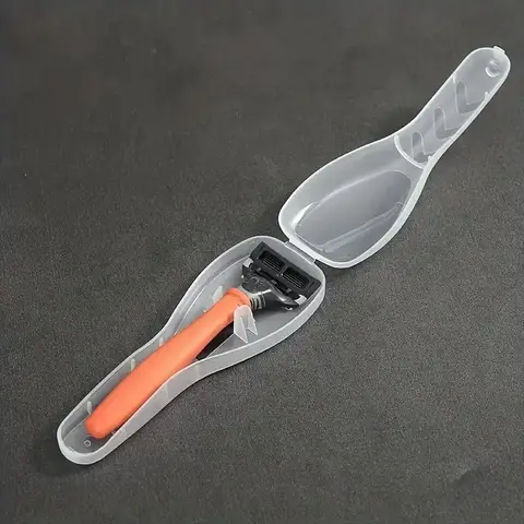 1 adet Taşınabilir Seyahat Erkekler Manuel Jilet Koruyucu Plastik Kutu Kapak Konteyner Depolama Tıraş Makinesi Tutucu Koruyucu Kılıf Organizatör