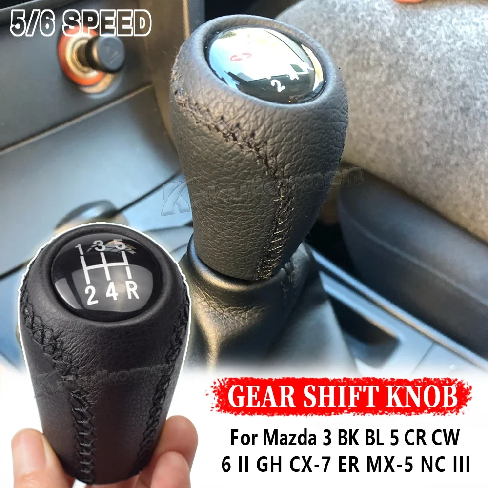 5 Speed Car Gear Stick Shift Knob Head for MAZDA 3 BK BL 5 CR CW 6 II GH CX-7 ER MX-5 NC III 23 Car Accessories