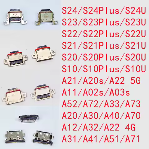 10pcs For SamSung Galaxy S24 S23 S22 S21 S20 Plus Ultra A22 A12 A11 A51 A71 A52 A72 A73 A03S USB Charging Port Charger Connector