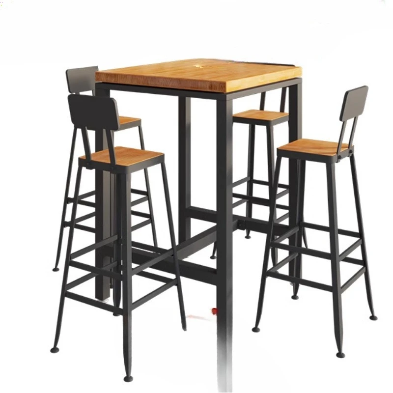 

Nordic, industrial style, wrought iron, high bar tables and chairs, bar, milk tea, retro
