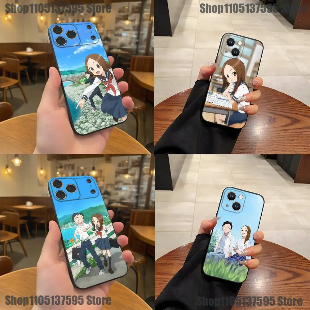 

KarakaiS Jozu no Takagi San Phone Case For iPhone 17,16,15,14,13,12,11,Pro,XS,Max,XR,Plus,E,SE4,Mini Black Soft Cover