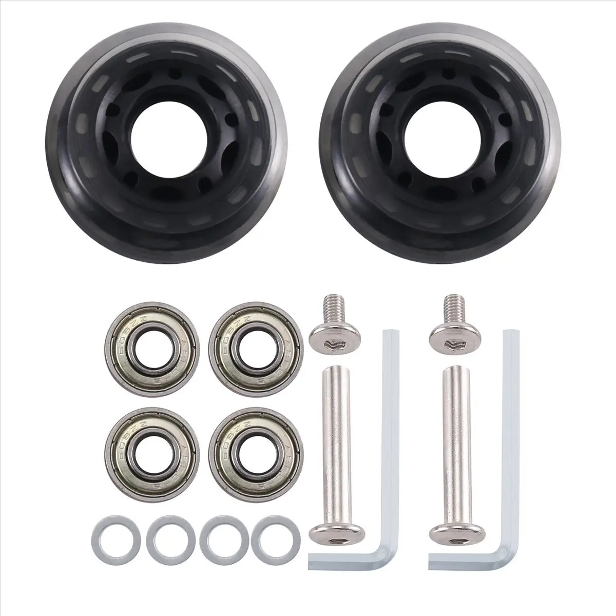 ABQR 60 мм x 18 мм, сменные колеса для багажного чемодана, осей, гаечный ключ, роскошный ремонт с колесами из полиуретана, подшипники из углеродистой стали