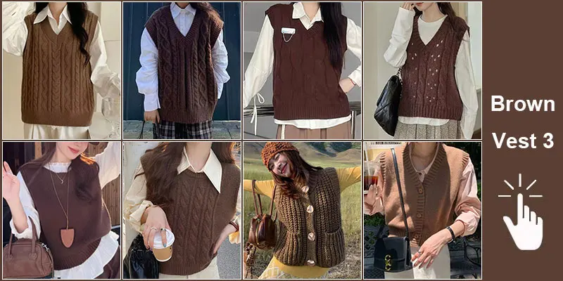 Green Knit Vest Printed Sleeveless Pullover Oversized Women Sweater Vest 2026 New Y2K Vintage Knitwear Women's Autumn Clothing