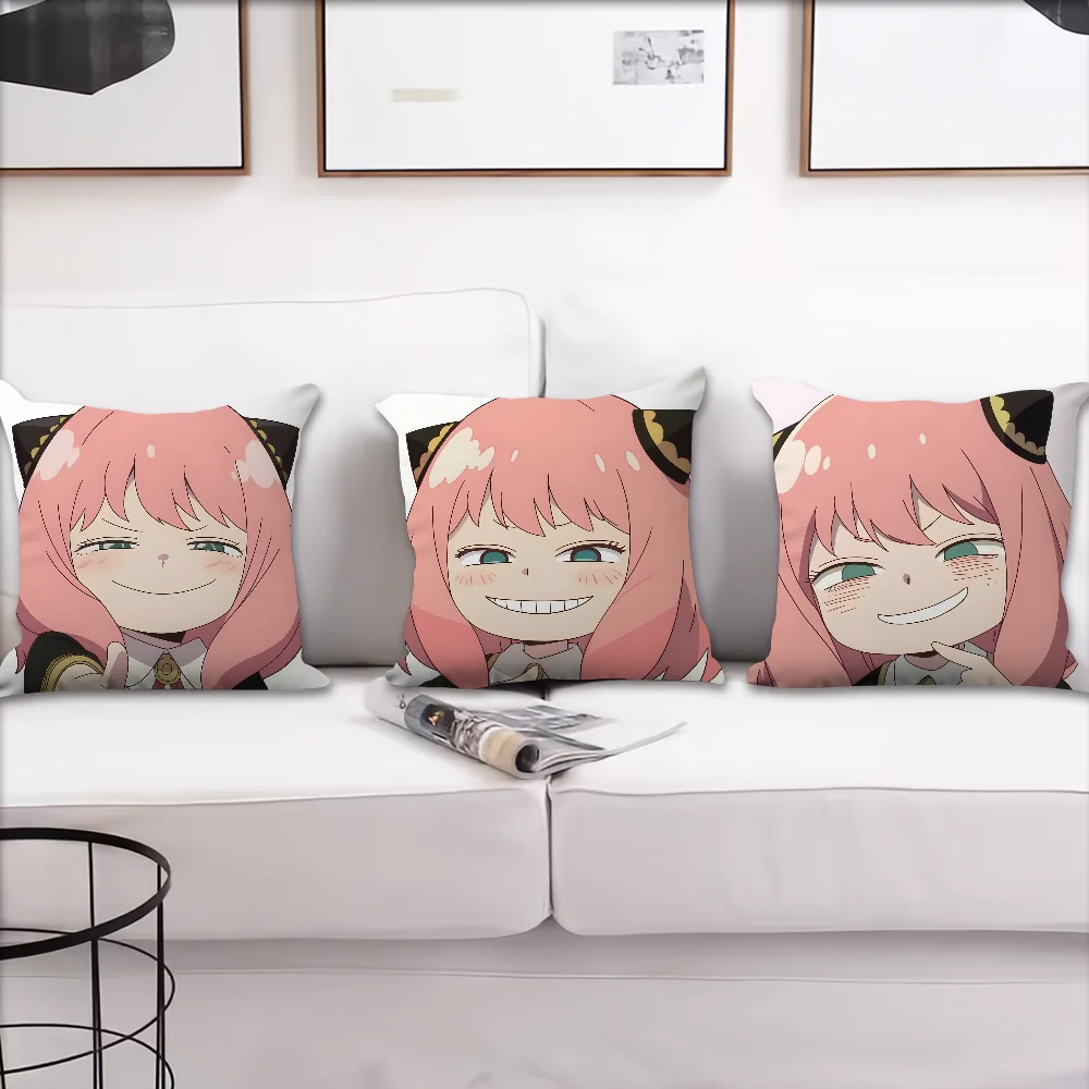الكلاسيكية أنيمي غطاء أريكة غرفة المعيشة غرفة نوم اللوح الأمامي مسند الظهر وسادة مربع وسادة قيلولة الوقت S-Spy X F-Family-Anya وسادة Cas #2