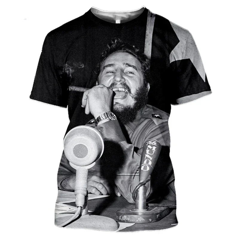 Cuba Fidel Castro Che Guevara Men\'s T-shirt 3D Print Women Summer Short Sleeve O-neck Casual Harajuku Hip Hop Shirt Tees