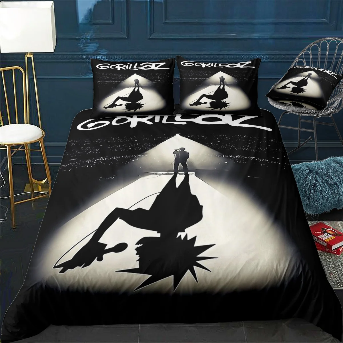 Music Band Gorillaz Bedding Set Anime Duvet Covers Double Bed Twin Size Bedding Quilt Cover Cartoon Children's Bed Set for Home