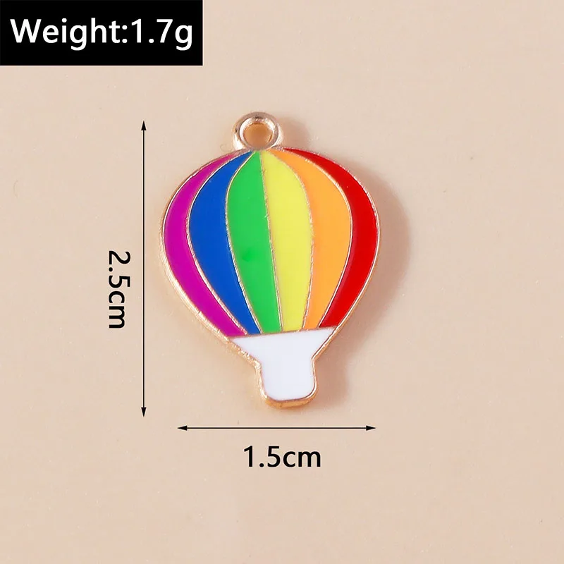20 Stück 15x25mm Niedliche Bunte Emaille-Ballon-Anhänger für Schmuckherstellung, Ohrringe, Halsketten, Armbänder, DIY-Bastelarbeiten, Geschenke – Detail 1