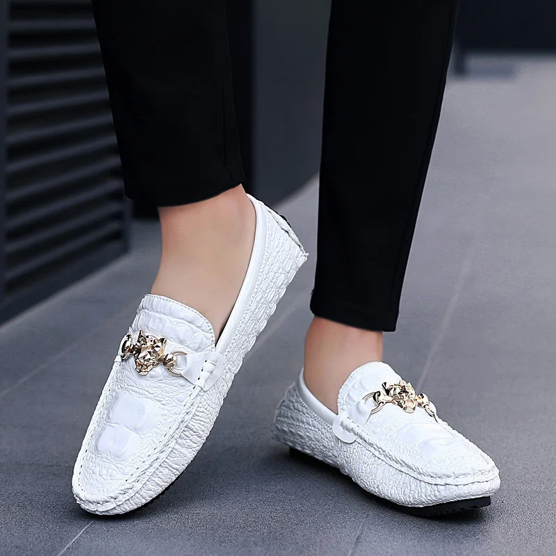 Men's Business Casual Leather Loafers Comfortable Breathable Footcovers Slip-On Shoes for Formal Wear