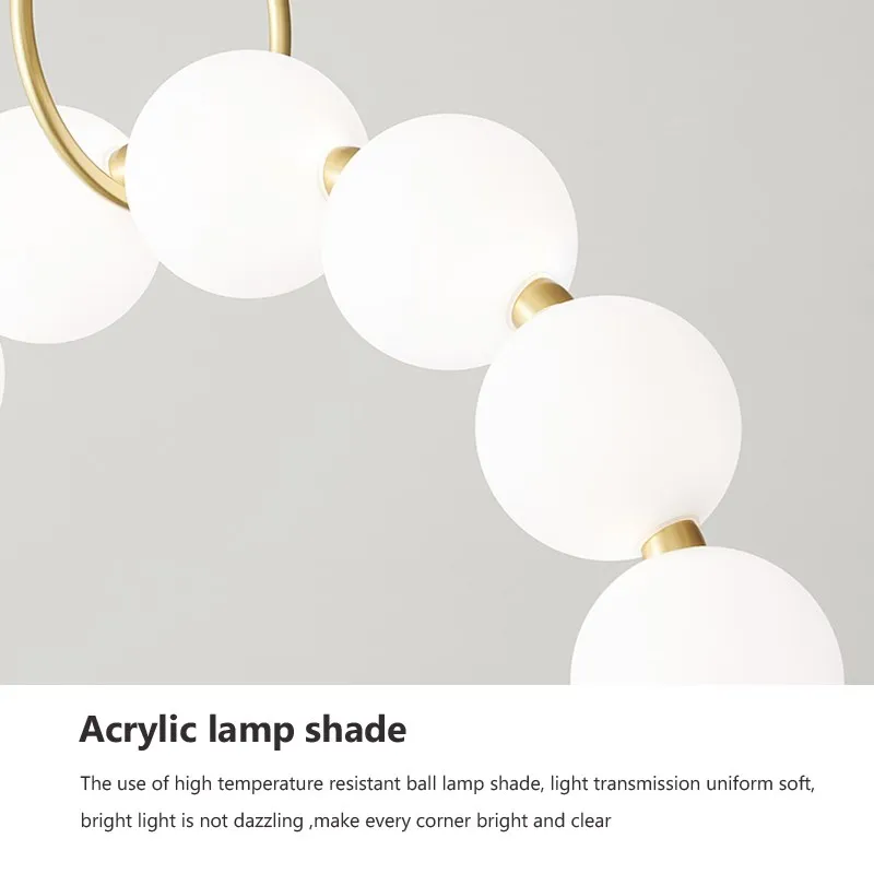 Imagem -06 - Nordic Led Pendant Light Cordas de Ferro Pérola Acrílico Dourado Interior Lâmpadas Decorativas para Sala de Estar Sala de Jantar