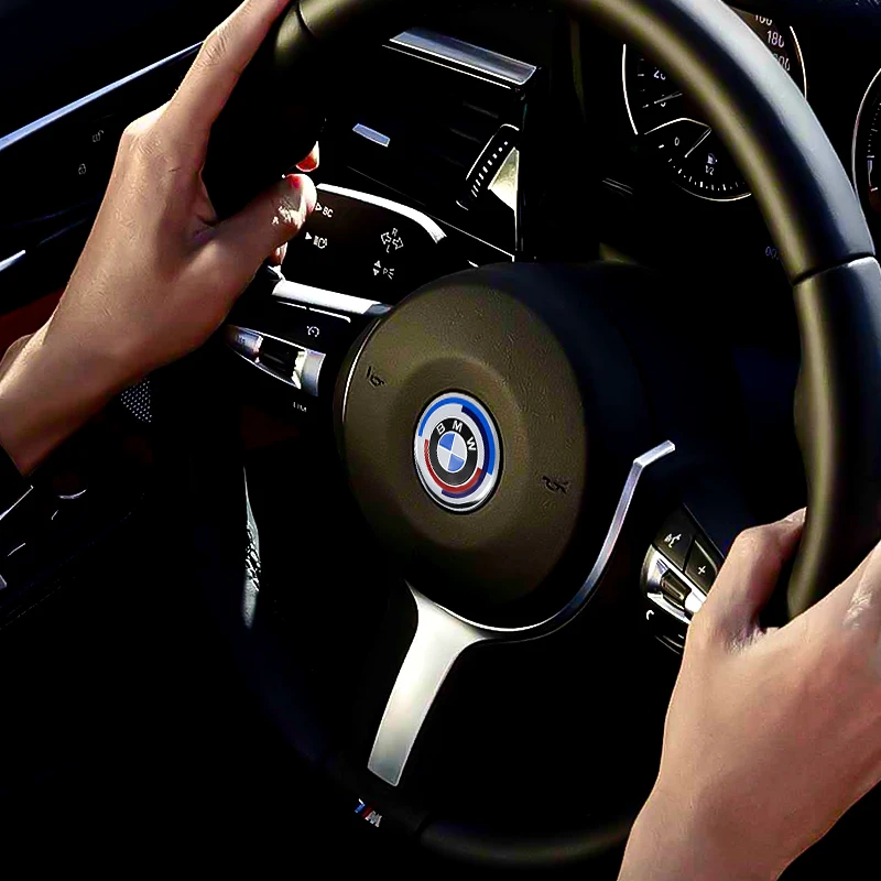 74mm 82mm Car Front Hood Rear Trunk Badge Steering Wheel Sticker 56mm 68mm hub center cap For BMW 50th F20 E36 E46 X6 M4 E60 E93 view 4